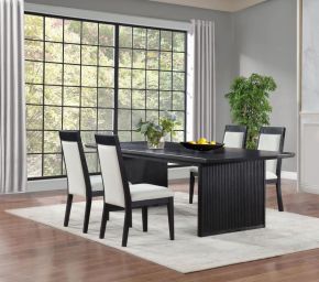 Coaster Fine Furniture 108231-S5A Brookmead - 5-Piece Extension Leaf Dining Table Set - Black / Ivory