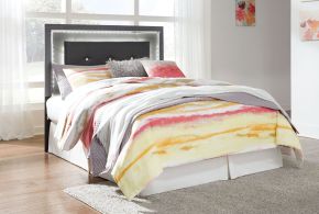 Signature Design by Ashley® B214/87/B100-21 Lodanna - Full Upholstered Panel Headboard with Bolt on Bed Frame - Gray