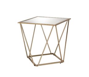 ACME 86057 Fogya - End Table - Mirrored & Champagne Gold