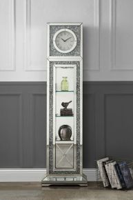 ACME AC00354 Noralie - Grandfather Clock - Pearl Silver - Wood - 63"