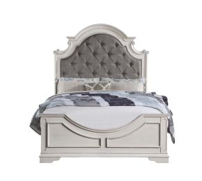 ACME BD01648Q ACME BD01648Q Florian - Queen Bed - Gray Fabric & Antique White