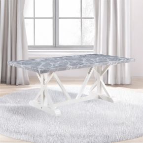 ACME DN02159 Hollyn - Dining Table With Engineered Stone Top - Engineered Stone & White
