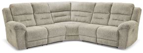 Signature Design by Ashley® 51802S4 Family Den - Pewter - 3-Piece Power Reclining Sectional With 2 Loveseats