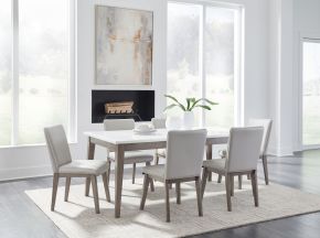 Signature Design by Ashley® D789/125/01(3) Loyaska - White / Brown - 7 Pc. - Rectangular Dining Room Table, 6 Side Chairs