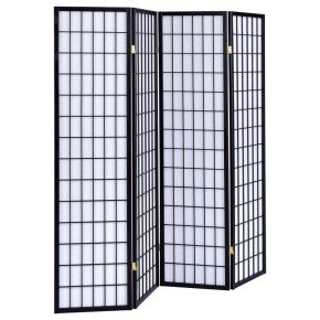 CoasterEveryday 4624 Roberto - 4-Panel Room Divider Folding Shoji Screen - Black
