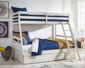 Signature Design by Ashley® B742/58P/58R/50 Robbinsdale - Twin Over Full Bunk Bed With Storage - Antique White