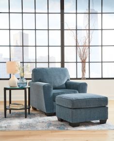Signature Design by Ashley® 40605/20/14 Cashton - 2 Pc. - Chair, Ottoman - Blue