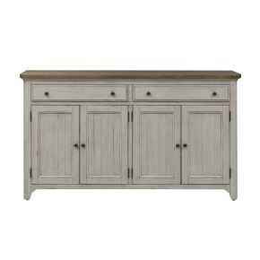 Liberty Furniture 652-SR6838 Farmhouse Reimagined - Server - Antique White / Chestnut Tops