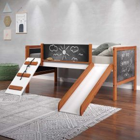 ACME BD01409 Aurea - Twin Loft Bed - Cherry Oak & White Finish