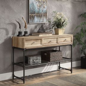 ACME LV00750 Brantley II - Sofa Table - Oak & Sandy Black