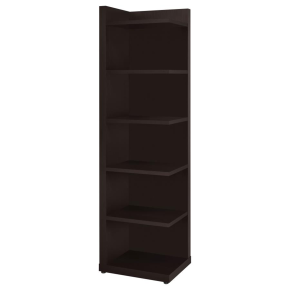 CoasterEveryday 800270 Alder - 6-Shelf Corner Bookcase - Cappuccino