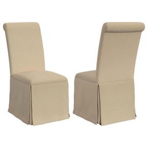 Coaster Fine Furniture 100747 Shawna - Upholstered Skirted Dining Chair (Set of 2) - Khaki