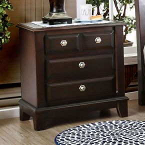 Furniture of America CM7383N Litchville - Nightstand - Brown Cherry