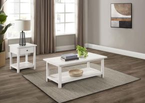 Coaster Fine Furniture 710558-S2 Payne - 2 Piece Coffee And 1-Drawer End Table Set - White
