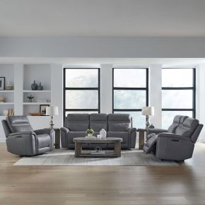 Liberty Furniture 7007BG-UPH-SOLOREC Cooper - Sofa With Loveseat & Recliner - Gray