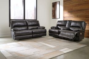 Ashley Furniture U65801/47/18 Mountainous - 2 Pc. - Power Reclining Sofa, Power Loveseat - Eclipse
