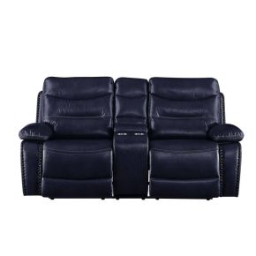 ACME 55371 Aashi - Loveseat - Navy Leather-Gel Match