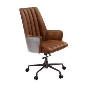 ACME 93176 Salvol - Office Chair - Sahara Leather & Aluminum