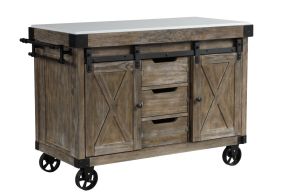 ACME AC00185 Alforvott - Kitchen Island - Marble Top & Weathered Gray