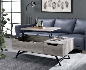 ACME LV00832 Throm - Coffee Table - Gray Oak Finish
