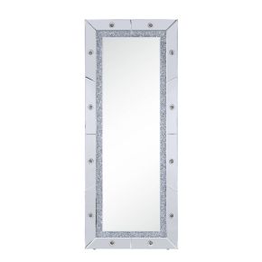 ACME 97754 Noralie - 63" X 26" Floor Mirror - Mirrored & Faux Diamonds