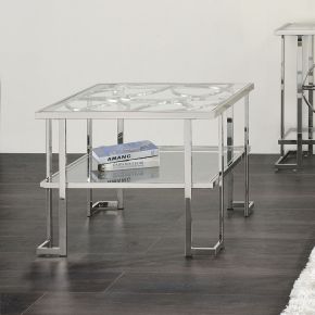 ACME LV02080 Kalan - End Table - Glass & Silver