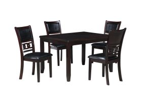 New Classic D1701-548-EBY New Classic D1701-548-EBY Gia - 5 Piece Rectangle Dining Set (Table & 4 Chairs) - Ebony