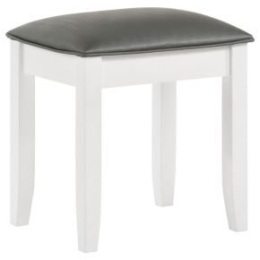 CoasterElevations 205897STL Barzini - Upholstered Vanity Stool - Metallic Aand White