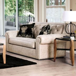 Furniture of America SM2272-LV Parshall - Loveseat - Beige / Gold