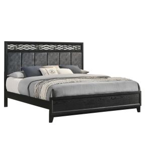 New Classic B1655-315 Obsidian - 5/0 Queen Headboard, Footboard & Slats - Black