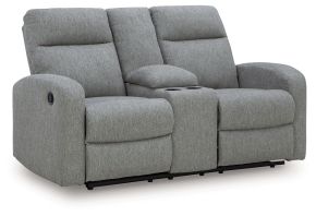 Ashley Furniture PC4220494 Gauntlet - Double Recline Loveseat With Console - Sterling