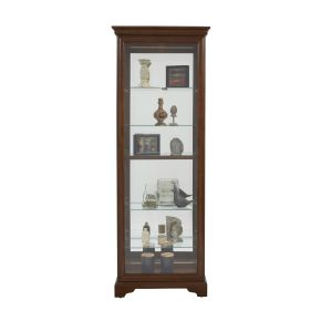Pulaski Furniture 21308 PFC Curios - Mirrored 5 Shelf Gallery Curio Cabinet - Oak Brown