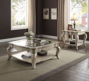 ACME 86050 Chelmsford - Coffee Table - Antique Taupe & Clear Glass