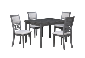 New Classic D1701-548-GRY Gia - 5 Piece Rectangle Dining Set (Table & 4 Chairs) - Gray