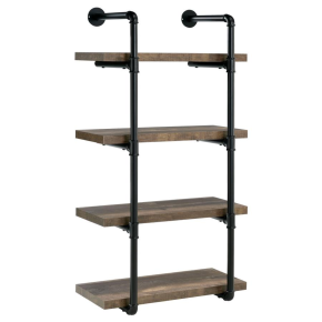 CoasterEveryday 804426 Elmcrest - 4-Shelf Wall Bookshelf - Rustic Oak