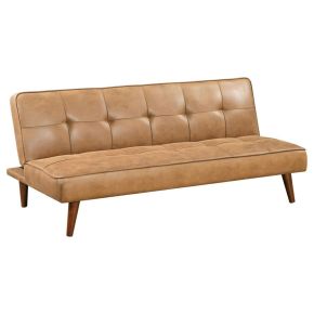 Coaster Fine Furniture 360234 Jenson - Upholstered Tufted Convertible Sofa Bed - Saddle Brown