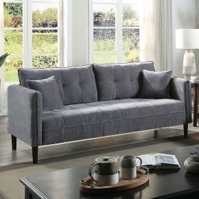 Furniture of America CM6736DG-SF Lynda - Sofa With Pillows - Dark Gray