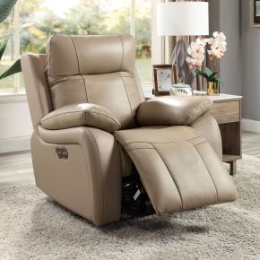 Furniture of America CM6739LB-CH-PM Gaspe - Power Recliner - Light Brown