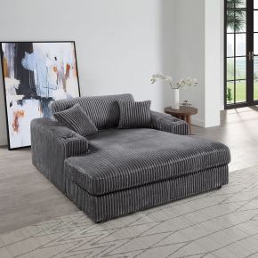 ACME LV03691 Hilde - Chaise With 2 Pillows - Gray