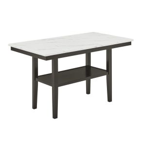 New Classic D422-12 Carissa - 60" Rectangle Counter Table With Storage Shelf - Black / White