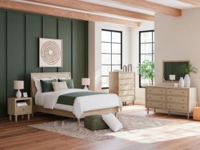 Signature Design by Ashley® B1199/231/36/57/154/91(2)/B100-13 Cielden - 7 Pc. - Dresser, Mirror, Queen Panel Bed, 2 Nightstands - Two-Tone