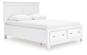 Signature Design by Ashley® B680B20 Fortman - Queen Panel Storage Bed - White