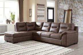Signature Design by Ashley® 62002/16/67 Maderla - Walnut - Left Arm Facing Corner Chaise 2 Pc Sectional
