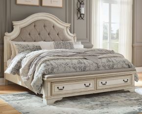 Signature Design by Ashley® B743/58/56S/197 Realyn - King Upholstered Bed - Two-tone