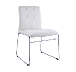 ACME 70263 Gordie - Side Chair (Set of 2) - White PU & Chrome