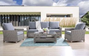 ACME OT01090 Greeley - Patio Set - Gray Fabric & Gray Finish