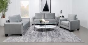 Coaster Fine Furniture 509634-S3 Davis - 3 Piece Upholstered Rolled Arm Sofa - Gray