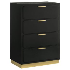 Coaster Fine Furniture 224785 Caraway - 4-Drawer Bedroom Chest - Black