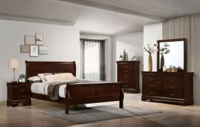 Furniture of America CM7966CH-Q-BED Louis Philippe - Queen Bed - Cherry