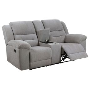 Coaster Fine Furniture 602552 Gilson - Chenille Upholstered Reclining Loveseat - Gray